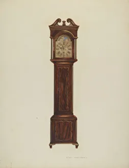 Personality Prints: Duncan Beard Grandfather Clock, c. 1939. Creator: Ernest A Towers Jr