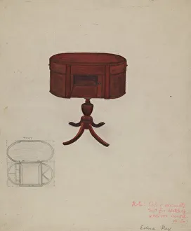 Rex Edna C Prints: Duncan Phyfe Sewing Cabinet, c. 1940. Creator: Edna C. Rex