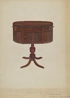 Duncan Phyfe Sewing Cabinet, c. 1939. Creator: Mattie P. Goodman