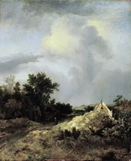 Tents Prints: Dune Landscape with Fence, c1647. Creator: Jacob van Ruisdael
