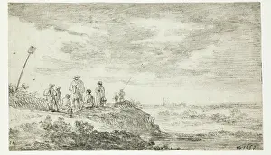 Josefsz Van Goyen Prints: Dune Landscape with Figures, 1653. Creator: Jan van Goyen