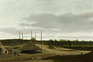 Sand Dune Prints: Dune Landscape with Haystack, c1628-1669. Creator: Pieter Jansz Post