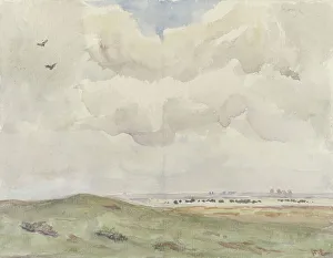 Herd Prints: Dune landscape with herd, 1872-1944. Creator: Frans Smissaert