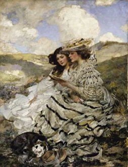 Straw Hat Prints: On the Dunes (Lady Shannon and Kitty), ca. 1900-1910. Creator: James Jebusa Shannon
