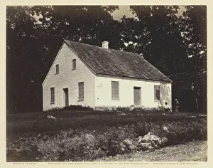 Gardner Alexander Prints: Dunker Church, Battle-Field of Antietam, Maryland, July 1863. Creator: James Gardner