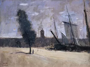 Dunkirk Gallery: Dunkirk, Ramparts and Entrance to the Harbour. Artist: Corot, Jean-Baptiste Camille (1796-1875)
