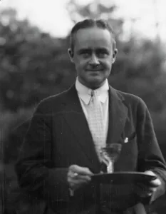 Tray Prints: Dunning, Mr. standing outdoors, 1925 July 9. Creator: Arnold Genthe