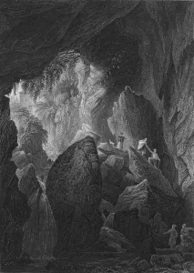 Sands Collection: Dunold Mill-Hole, near Lancaster, 1845. Artist: Robert Sands