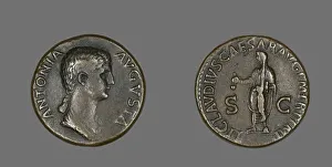 Julio Claudian Prints: Dupondius (Coin) Portraying Antonia, 50-54. Creator: Unknown