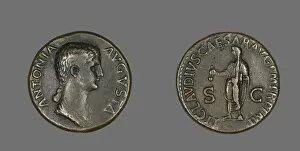 Dupondius (Coin) Portraying Antonia, 50-54. Creator: Unknown