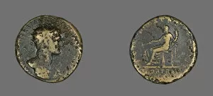 Adrian Gallery: Dupondius (Coin) Portraying Emperor Hadrian, 117-138. Creator: Unknown