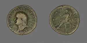 Dupondius (Coin) Portraying Emperor Vespasian, 69-79. Creator: Unknown Dupondius (Coin) Portraying Emperor Vespasian, 69-79. Creator: Unknown