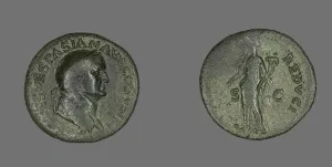 Dupondius (Coin) Portraying Emperor Vespasian, 77-78. Creator: Unknown