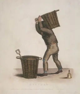 Load Prints: Dustman carrying a basket of refuse on his back, 1820. Artist: Thomas Lord Busby