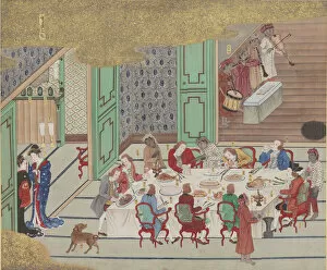 Feast Meal Collection: Dutch banquet, Nagasaki (Christmas Eve), from Bankan-zu, 1797