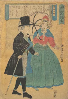Yoshitora Utagawa Prints: A Dutch Couple, 1863 (Bunkyu 3). Creator: Utagawa Yoshitora