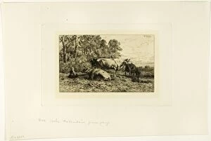 Dutch Cows, c. 1865. Creator: Charles Emile Jacque