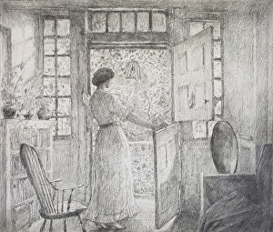 Frederick Childs Hassam Prints: The Dutch Door (recto), 1915. Creator: Frederick Childe Hassam