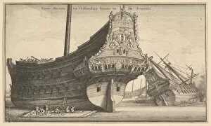 Dutch East Indiaman, 1647. Creator: Wenceslaus Hollar