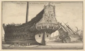 Repairs Prints: Dutch East Indiaman, 1647. Creator: Wenceslaus Hollar