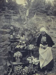 Platinum Prints 1900 Gmgpc Prints: Dutch flower seller, c1900. Creator: Unknown