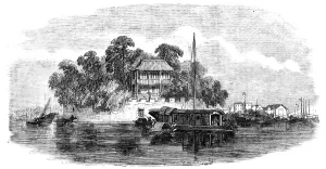 Guangzhou China Prints: Dutch Folly Fort, Canton River, 1857. Creator: Unknown