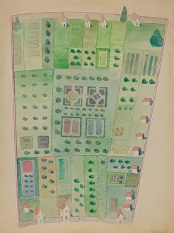 George Stonehill Prints: Dutch Garden Plan, c. 1936. Creator: George Stonehill