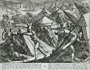Batavian Prints: Dutch and Germans Attack the Roman Camp and Capture Cerialis Boat