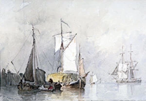 Calm Collection: A Dutch Hay Barge, 1870. Artist: Edmund Thornton Crawford