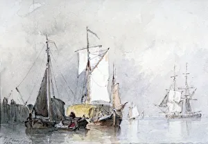 Crawford Prints: A Dutch Hay Barge, 1870. Artist: Edmund Thornton Crawford
