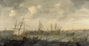 Herring Prints: The Dutch Herring Fleet under Sail, 1660-1701. Creator: Cornelis Beelt