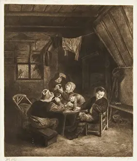 1760s Prints: Dutch Interior with Peasants Drinking and Smoking