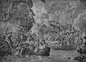 Audacious Gallery: The Dutch in the Medway, c1790. Artist: Dirk Langendijk