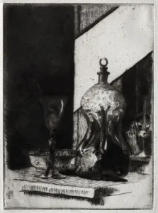 J Alden Weir Prints: Dutch Schnapps, 1885-1893. Creator: J. Alden Weir (American, 1852-1919)