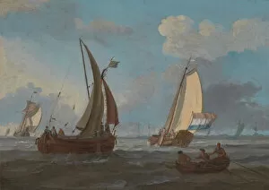 Dutch Shipping off the Low Countries, 18th century. Creator: Adam Silo
