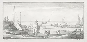 Pieter Molyn Dutch Prints: Along a Dutch Shore, 1811-1816. Creator: Ferdinand I Piloty (German, 1786-1844)