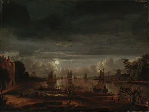 Neer Aert Van Der Prints: A Dutch Townscape. Creator: Aert van der Neer