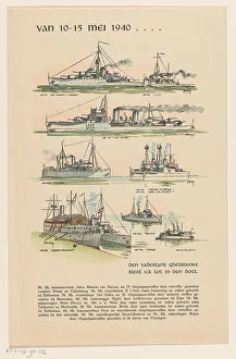 Battleships Prints: Dutch warships sunk between 10-15 May 1940, (c.1945-c.1960). Creator: Anon