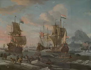 The Dutch Whaling Fleet, 1690 / 1700. Creator: Abraham Storck