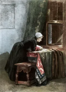 Seamstress Prints: A Dutchwoman Cutting Cloth, 1889