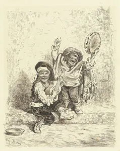 Granada Prints: Dwarf Musicians of Granada, 1861/1862. Creator: Gustave Doré