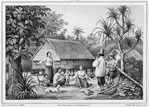 House On Stilts Prints: Dwelling at Guam, Mariana Islands