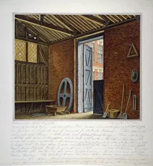 Capon Gallery: Part of the dwelling house of Sir Christopher Wren, Southwark, London, 1820. Artist