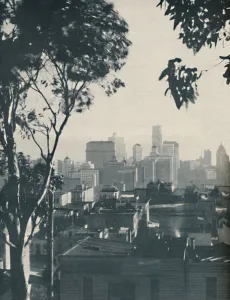 Our Wonderful World Prints: Dwellings of Homely Timber in the Shadow of Concrete Giants, c1935