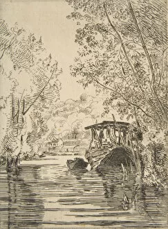 The Dyer's Boat (Bas-Meudon), ca. 1868. Creator: Felix Bracquemond