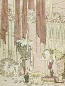 Dyeing Prints: Dyers, c1802. Creator: Hokusai