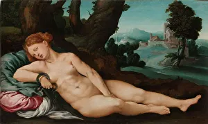 Cleopatra Prints: The Dying Cleopatra, c.1520-c.1524. Creator: Jan van Scorel