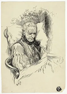 Pillow Prints: Dying Old Man, n.d. Creator: Edward Killingworth Johnson