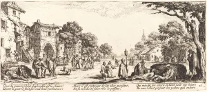 Dying Soldiers by the Roadside, c. 1633. Creator: Jacques Callot Dying Soldiers by the Roadside, c. 1633. Creator: Jacques Callot