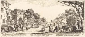 Dying Soldiers by the Roadside, c. 1633. Creator: Jacques Callot